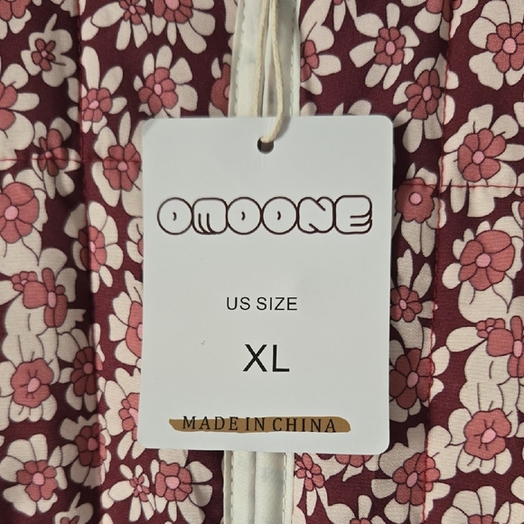 Womens Floral Quilted Jacket - Red and White - Picture 3 of 6